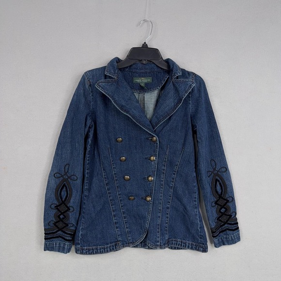 Lauren Ralph Lauren Jackets & Blazers - Lauren Jeans Ralph Lauren Jacket Womens Small Denim Military Double Breasted Y2K